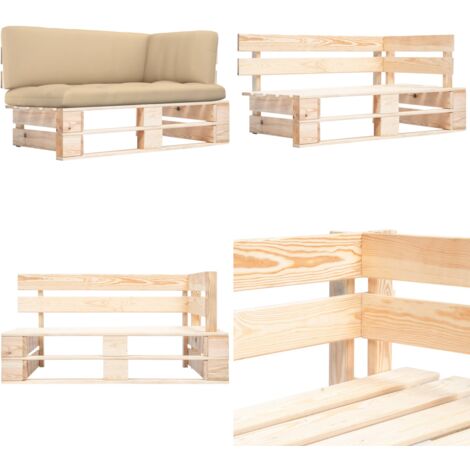Divano Angolare da Giardino su Pallet Legno di Pino Impregnato - Divano da giardino su pallet - Divano in legno
