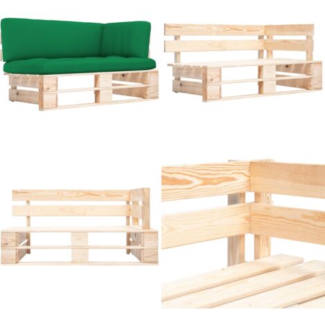Divano Angolare da Giardino su Pallet Legno di Pino Impregnato - Divano da giardino su pallet - Divano in legno