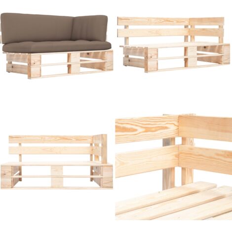 Divano Angolare da Giardino su Pallet Legno di Pino Impregnato - Divano da giardino su pallet - Divano in legno