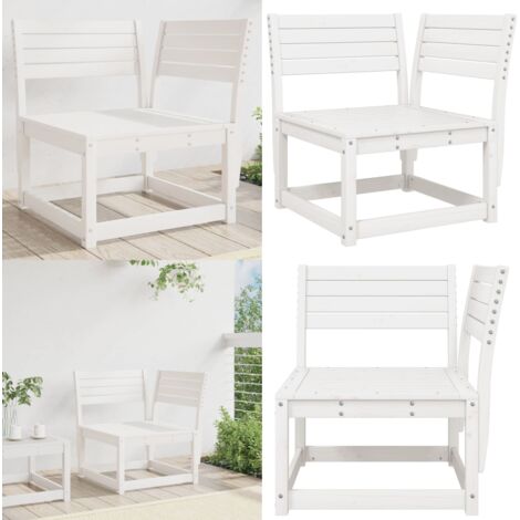 Divano Angolare Giardino Bianco 73x73x78 cm Legno Massello Pino - Divano angolare - Legno massello