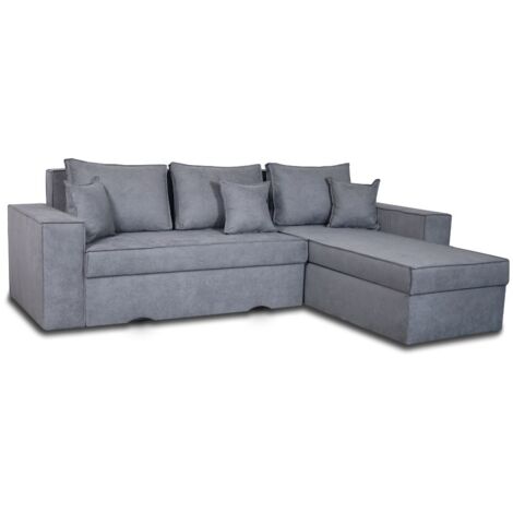 Divano angolare grigio cenere 250x180 cm