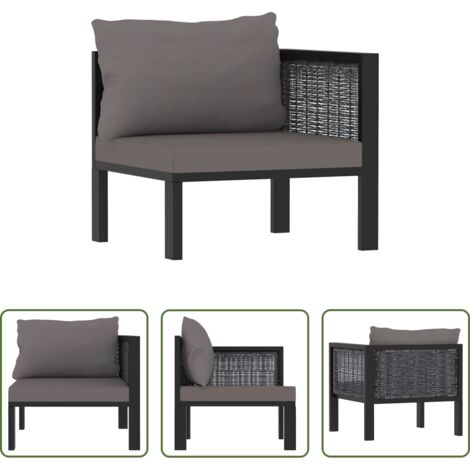 Divano angolare - idaXL Divano Angolare Modulare Bracciolo Sinistro Polyrattan Antracite