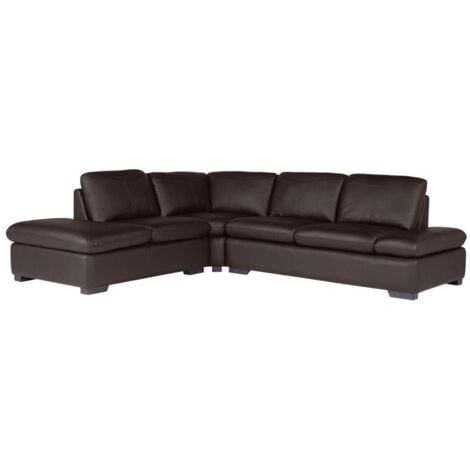 Divano angolare in pelle Marrone - Angolo a sinistra - ONYX II