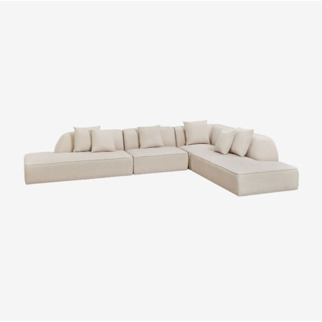 Divano angolare modulare Cardea a 4 pezzi con chaise longue doppia imbottita SKLUM            
