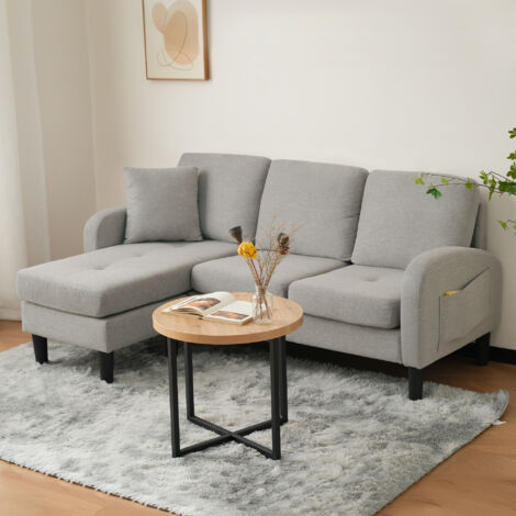 Divano angolare modulare compatto grigio OKMYHOME