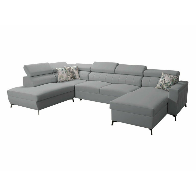 Mobilier1 - Divano angolare Sarasota 158, Mono 244 + Botanical 36, Funzione di sonno, Scatola da letto, 351x224x83cm