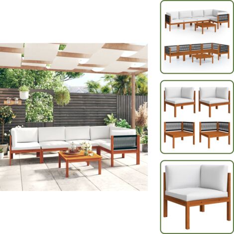 Divano angolare - vidaXL Set da giardino 6 pezzi con cuscini crema 63x63 cm - Divano centrale