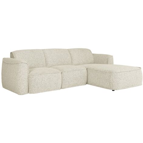 Divano angolo a destra in Tessuto chiné Beige DIOMARO
