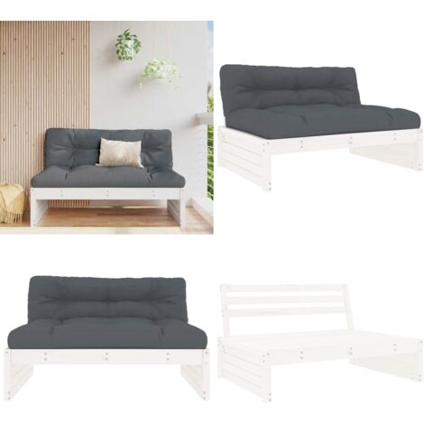 Divano Centrale 120x80 cm in Legno Massello di Pino Bianco - Divano in legno - Divano centrale