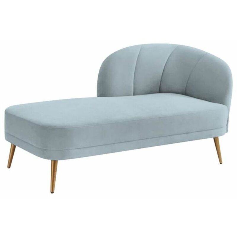 Image of Dkd Home Decor - Divano Chaise Longue Blu cielo 160 x 80 x 90 cm Azzurro Dorato Metallo Plastica Pino