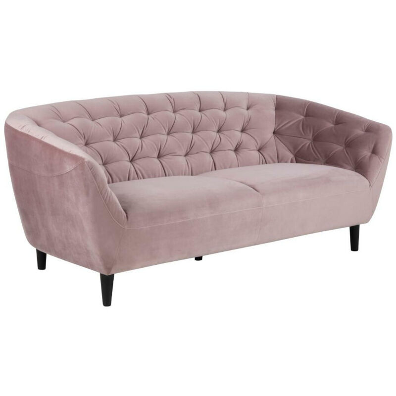 Image of Divano chesterfield Oakland 275, Rosa Dusty, 191x84x78cm, Arazzo, Gambe: Legno, Parzialmente assemblati - Rosa Dusty