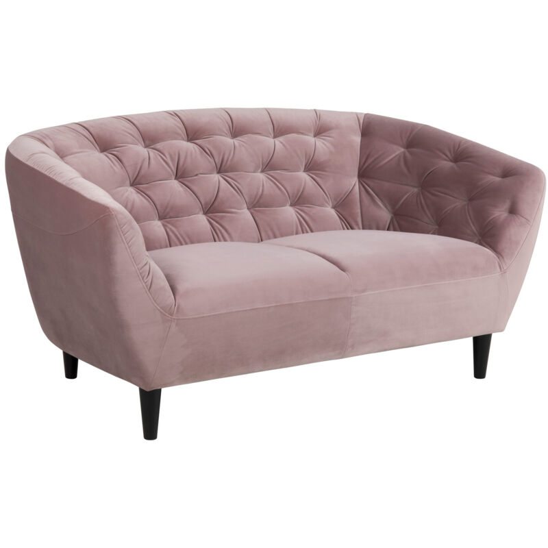 Image of Divano chesterfield Oakland 315, Rosa Dusty, 150x84x78cm, Arazzo, Gambe: Legno