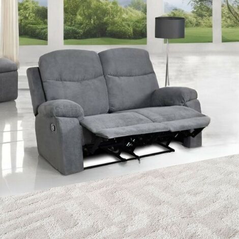 Divano Chicago 2 posti reclinabile colore grigio Twist 20