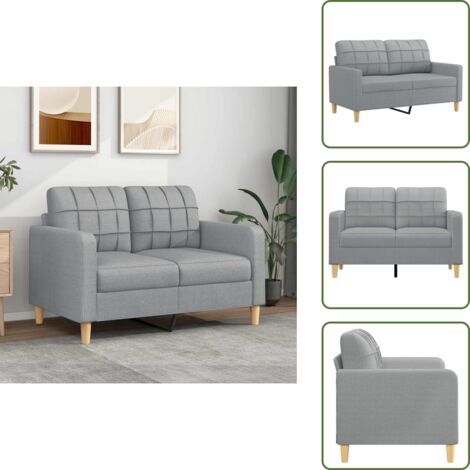 Divano comfort - vidaXL Divano a 2 Posti Grigio Chiaro 120 cm in Tessuto - Divano grigio chiaro