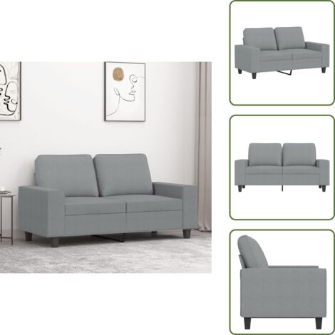 Divano comfort - vidaXL Divano a 2 Posti Grigio Chiaro 120 cm in Tessuto - Divano grigio chiaro