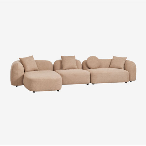 Divano componibile chaise longue sinistra in 3 pezzi in ciniglia Coco SKLUM