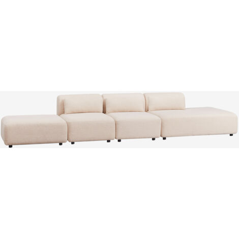 Divano componibile in 3 pezzi con chaise longue destra e pouf Fogler SKLUM
