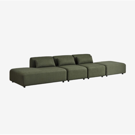 Divano componibile in 3 pezzi con chaise longue sinistra e pouf Fogler SKLUM