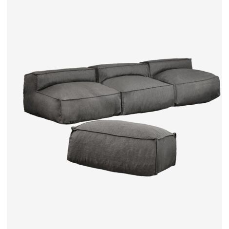 Divano componibile in 3 pezzi e pouf da giardino Dojans SKLUM            