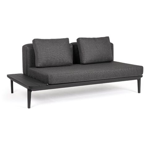 Divano con 2 posti lounge "Matrix", struttura in alluminio, cuscini imbottiti e comodi -Antracite