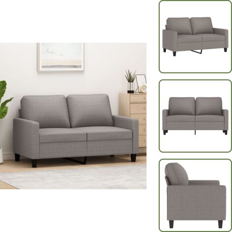 Divano con braccioli - vidaXL Divano a 2 Posti Tortora 120 cm in Tessuto - Divano moderno