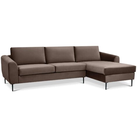 DIVANO CON CHAISE LONGUE GREGORY IN COLORE GRIGIO