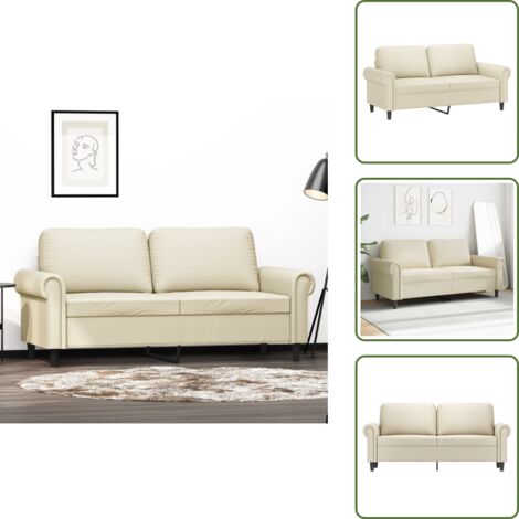 Divano con imbottitura - vidaXL Divano a 2 Posti Crema 140 cm in Similpelle - Divano moderno