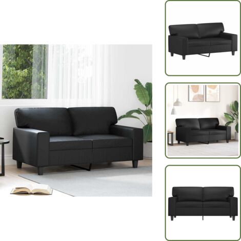 Divano con imbottitura - vidaXL Divano a 2 Posti Nero 120 cm in Similpelle - Divano moderno