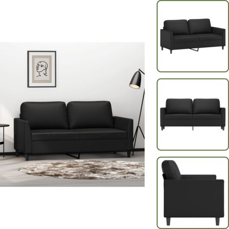 Divano con imbottitura - vidaXL Divano a 2 Posti Nero 140 cm in Similpelle - Divano moderno