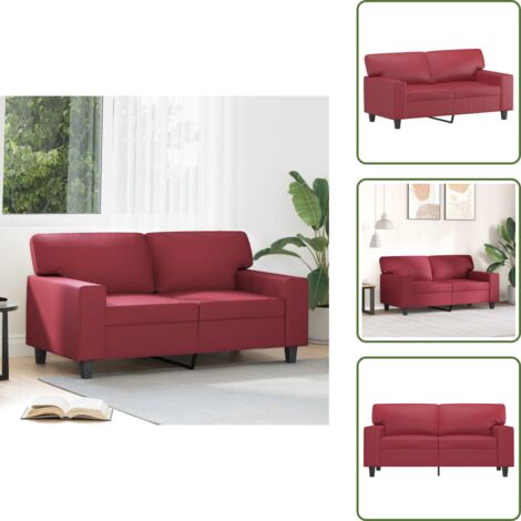Divano con imbottitura - vidaXL Divano a 2 Posti Rosso Vino 120 cm in Similpelle - Divano moderno