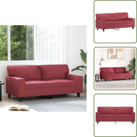 Divano con imbottitura - vidaXL Divano a 2 Posti Rosso Vino 140 cm in Similpelle - Divano moderno