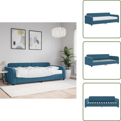 Divano con materasso - vidaXL Divano Letto con Materasso Blu 90x200 cm in Velluto - Letto con materasso