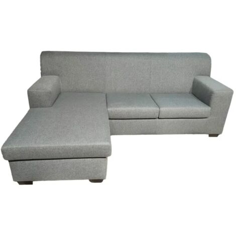 divano con penisola reversibile bellahome "tris" grigio 218x162x90cm