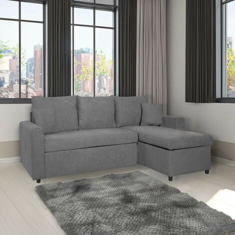 Divano con penisola reversibile funzione letto Golf colore grigio Enjoy23
