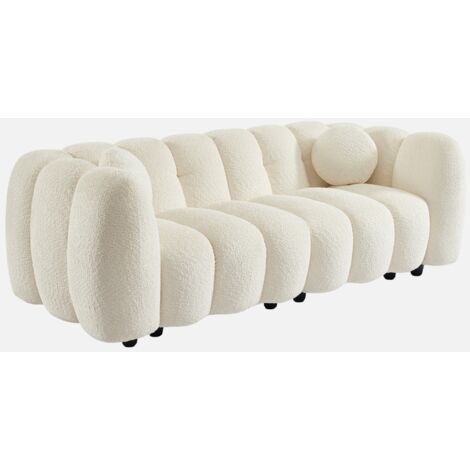 Divano conchiglia bouclé, 3 posti