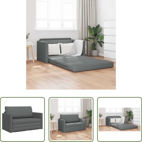 Divano convertibile -  Divano letto 110cm Grigio scuro Tessuto