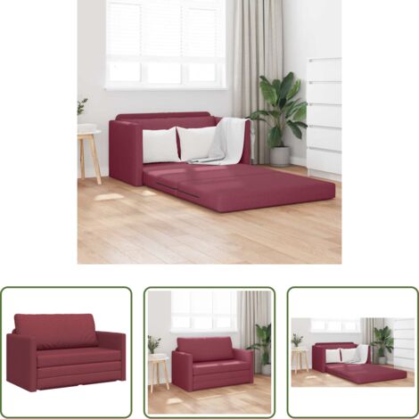 Divano convertibile -  Divano letto 110cm Rosso Vino Tessuto