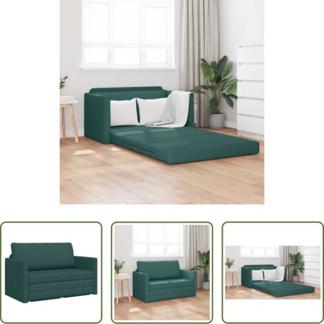 Divano convertibile -  Divano letto 110cm Verde Scuro Tessuto