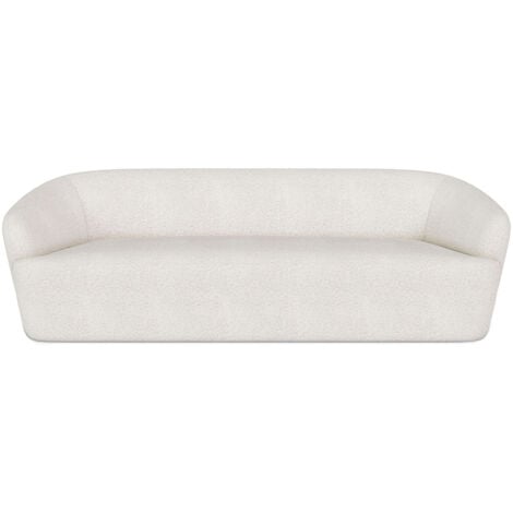 Divano curvo a 3 posti in tessuto Bouclé - Bold Bianco