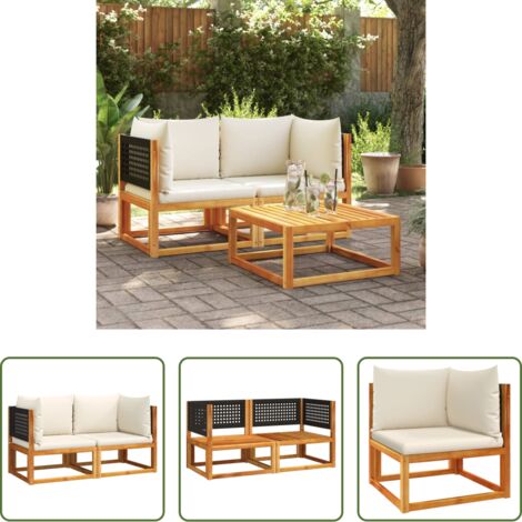Divano da esterno -  Divani da Giardino Angolari con Cuscini 2 pz in Legno di Acacia e Rattan
