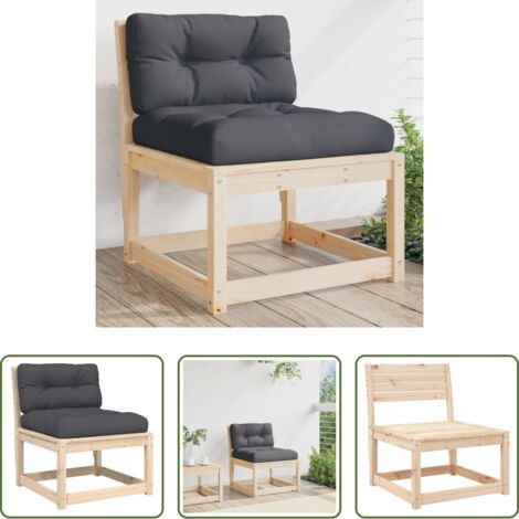 Divano da esterno -  Divano da Giardino con Cuscini Legno Massello di Pino