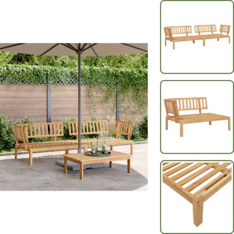 Divano da esterno - vidaXL Divani Angolari Pallet da Giardino 2pz Legno Massello di Acacia - Divano in acacia