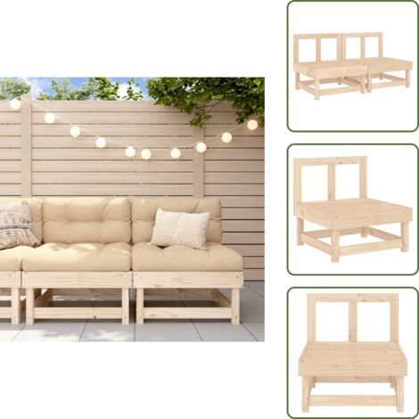 Divano da esterno - vidaXL Divani Centrali da Giardino 2 pz in Legno Massello di Pino - Divano modulare