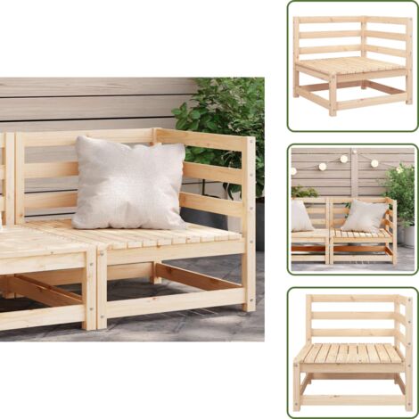 Divano da esterno - vidaXL Divano Angolare da Giardino 70x70x67cm Legno Massello di Pino - Divano in pino