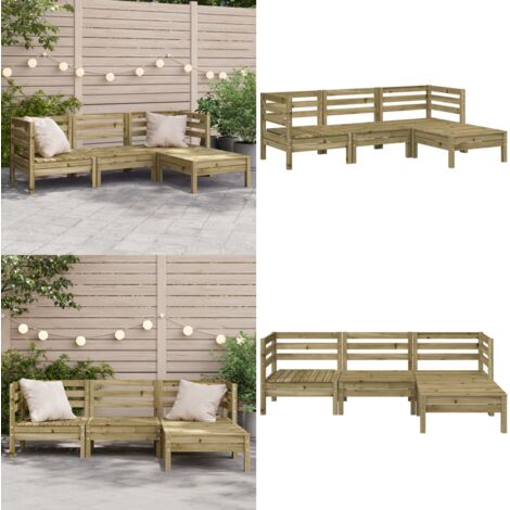 Divano da Giardino 3 Posti con Poggiapiedi Legno Massello Pino - Poggiapiedi in legno - Divano da esterno