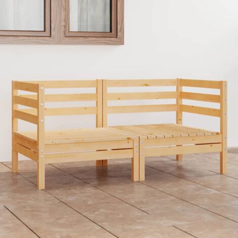Divano da Giardino a 2 Posti in Massello di Pino  vidaXL