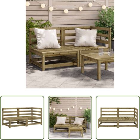 Divano da giardino a 2 sedute -  Divano da Giardino a 2 Sedute in Legno Impregnato di Pino