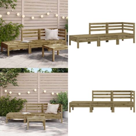 Divano da Giardino a 3 Sedute in Legno Impregnato di Pino - Divano in legno - Divano a 3 sedute