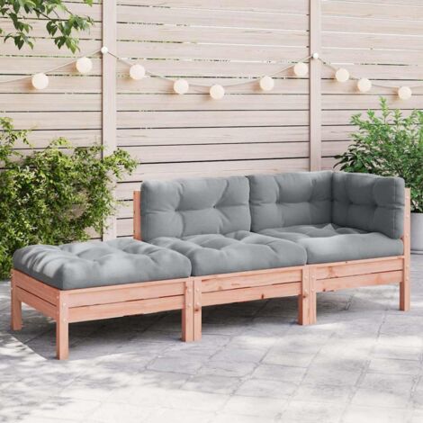 Divano da Giardino con Cuscini e Poggiapiedi 3 Posti vidaXL