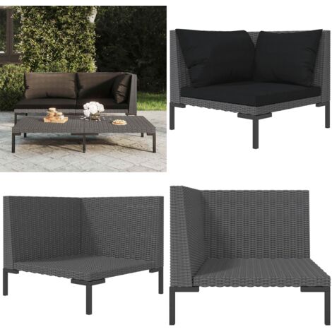 Divano da Giardino con Cuscini in Polyrattan Mezzo Tondo - Seduta da esterno - Cuscino in rattan